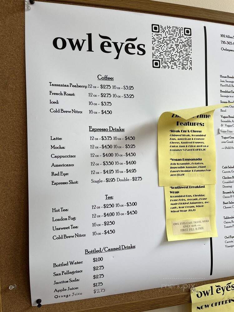 Owl Eyes Cafe - Buffalo, NY menu_pic