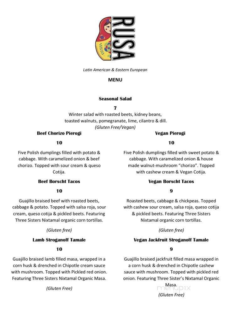 Rusa - Portland, OR menu_pic