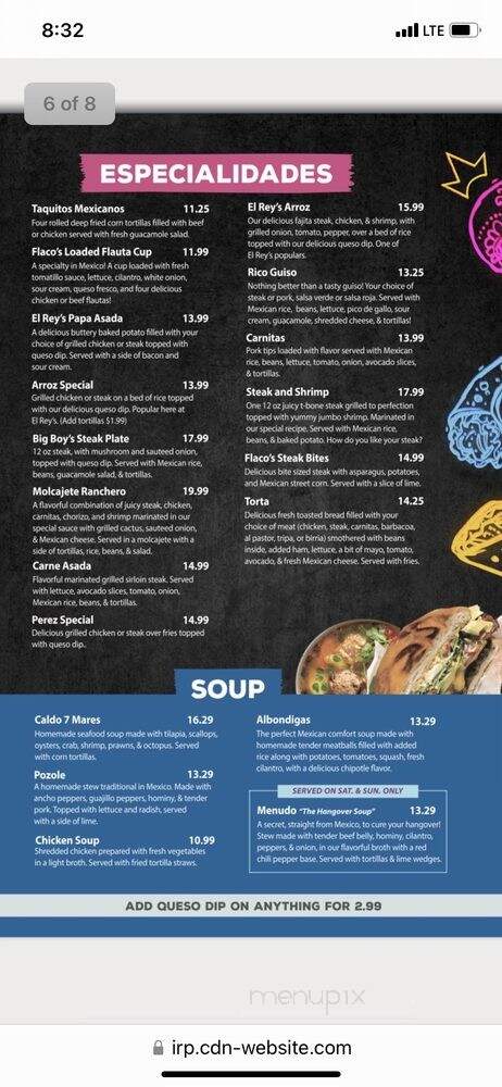 El Rey Cocina Y Cantina - Columbia, MO menu_pic
