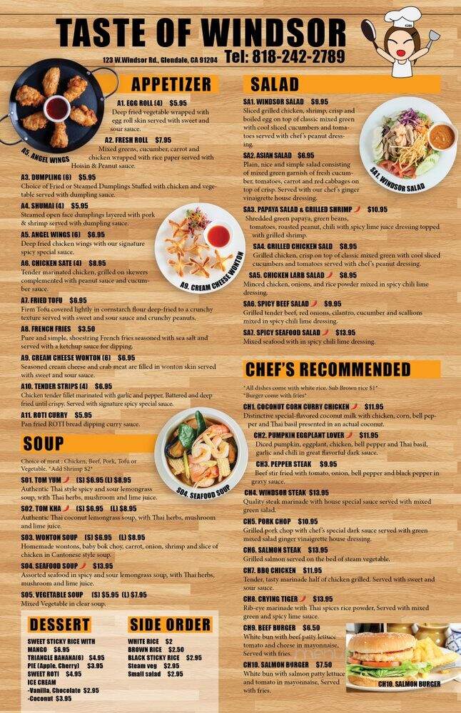 Taste Of Windsor - Glendale, CA menu_pic