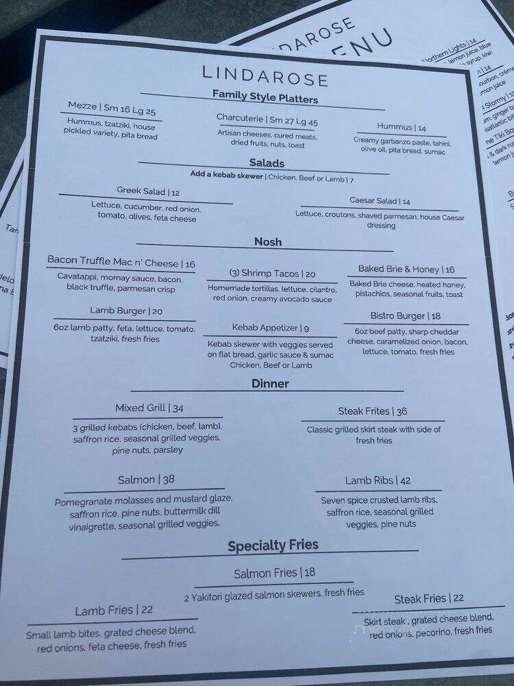 LindaRose Rooftop Bar & Grill - Monterey, CA menu_pic