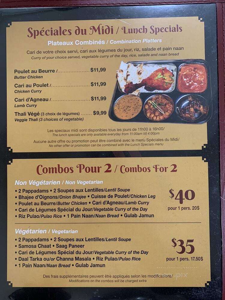 Namaste Inde - Verdun, QC menu_pic