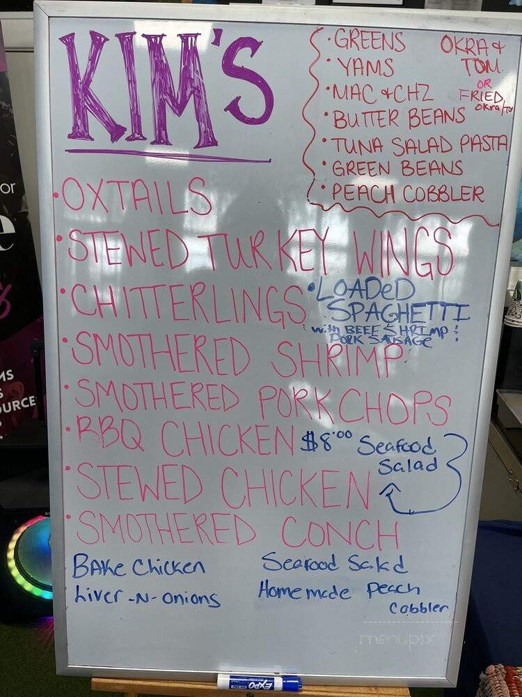 Kim's Cafe - Savannah, GA menu_pic