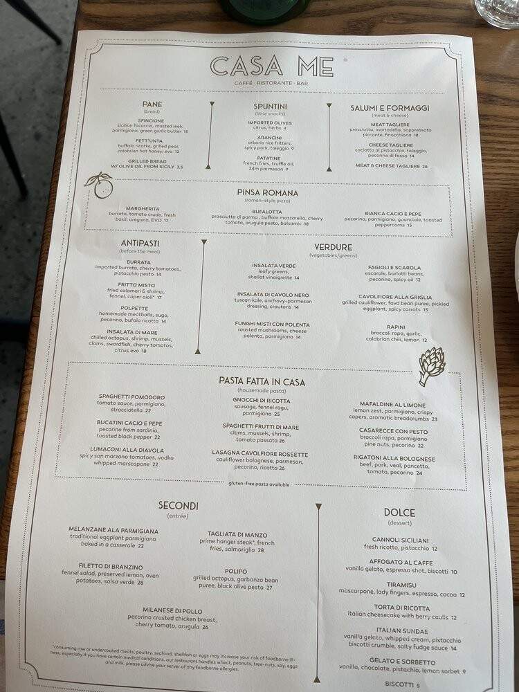 Casa Me - Westport, CT menu_pic