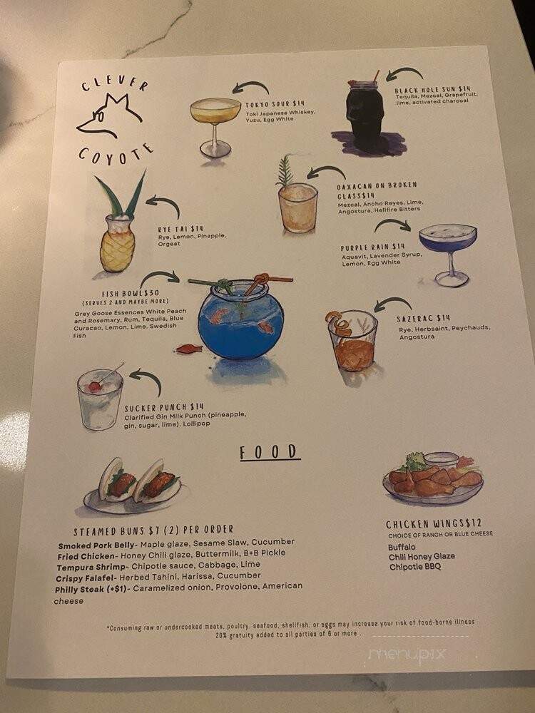 Clever Coyote - Chicago, IL menu_pic