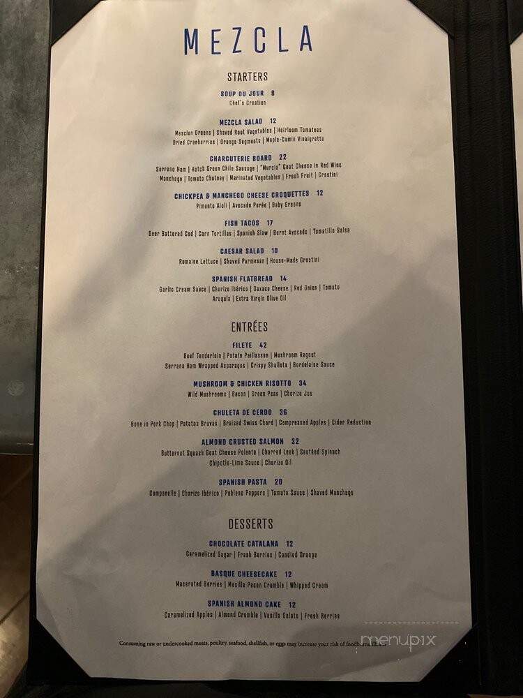 Mezcla - Las Cruces, NM menu_pic