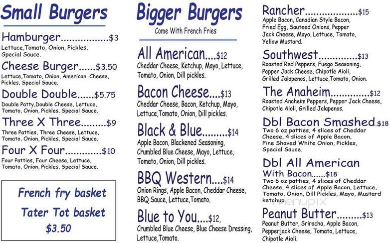 Krack Burger - Hermiston, OR menu_pic