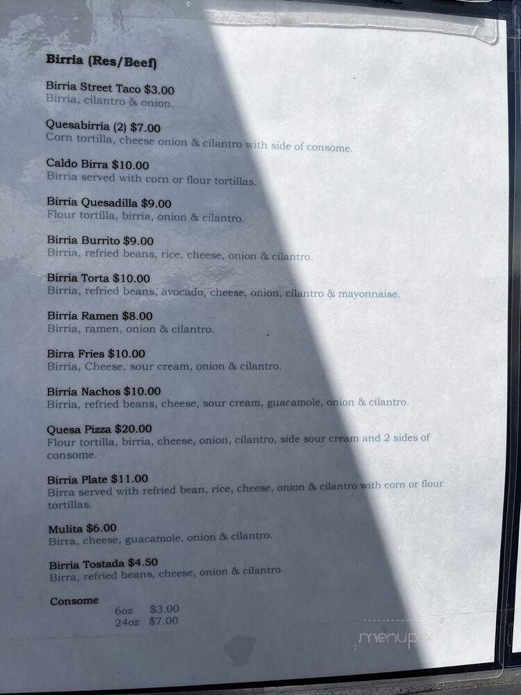 Taco's Mex - Eugene, OR menu_pic
