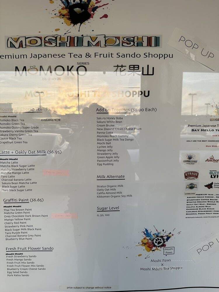 Moshi Moshi Tea Shoppu - Gardena, CA menu_pic