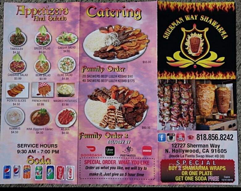 Sherman Way Shawarma - North Hollywood, CA menu_pic