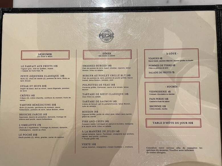 Peche - Montreal, QC menu_pic