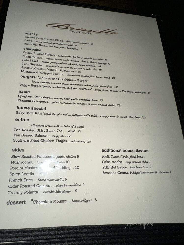 Brindle Room - New York, NY menu_pic