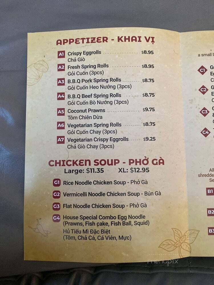 Viet Pho Restaurant - Vallejo, CA menu_pic