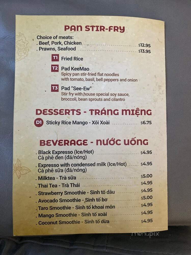 Viet Pho Restaurant - Vallejo, CA menu_pic