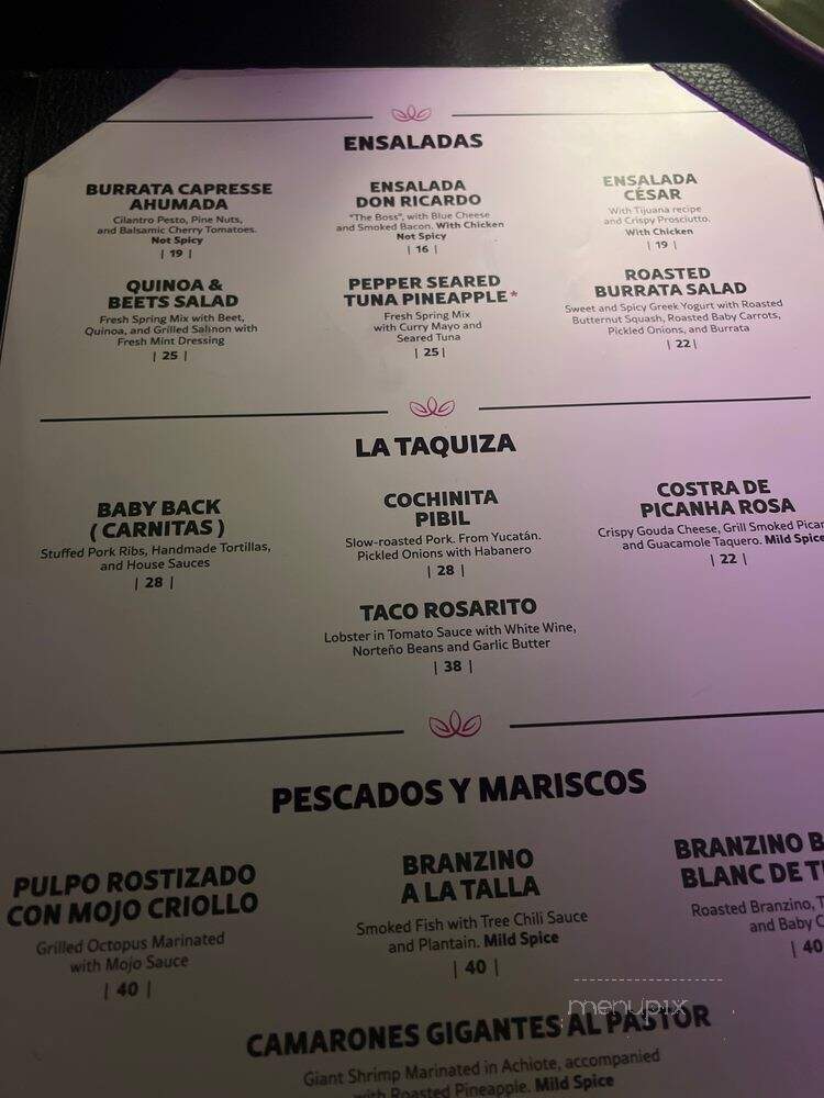 Alma Rosa - Miami, FL menu_pic