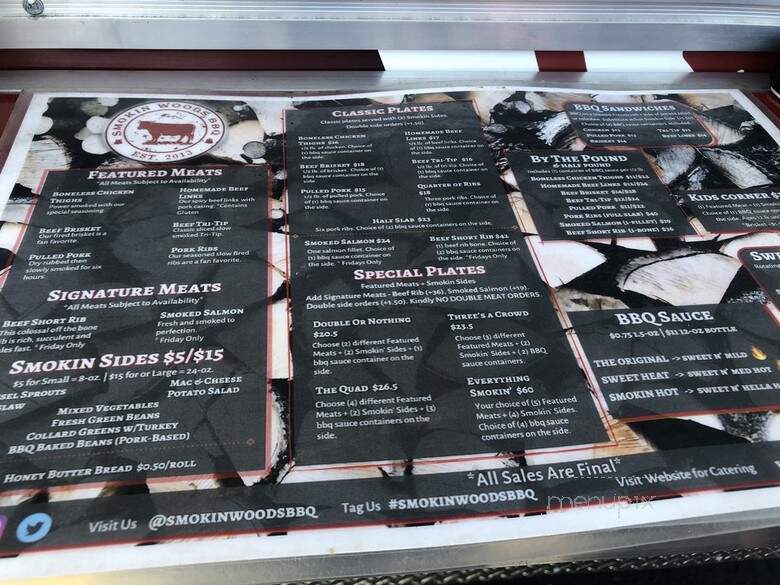 Smokin Woods BBQ - Fresno, CA menu_pic