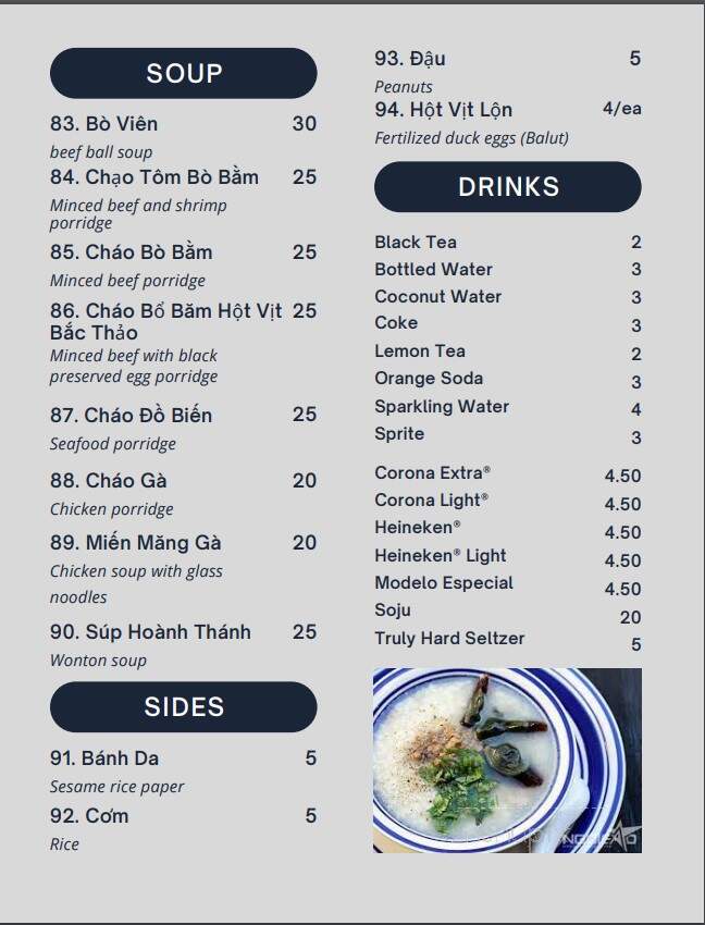 Cheers Restaurant - San Jose, CA menu_pic