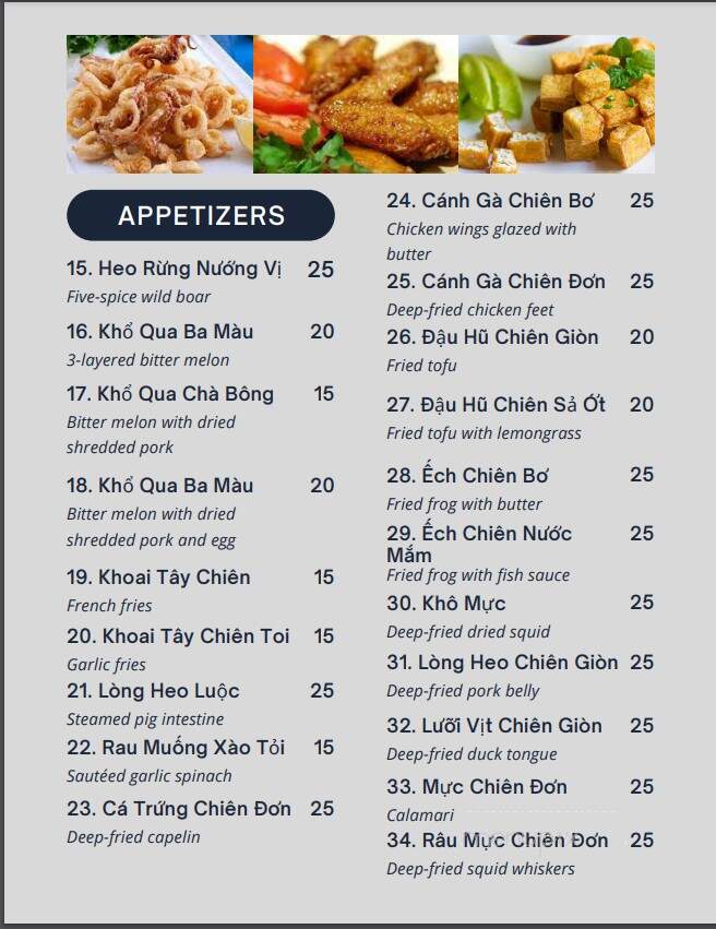Cheers Restaurant - San Jose, CA menu_pic