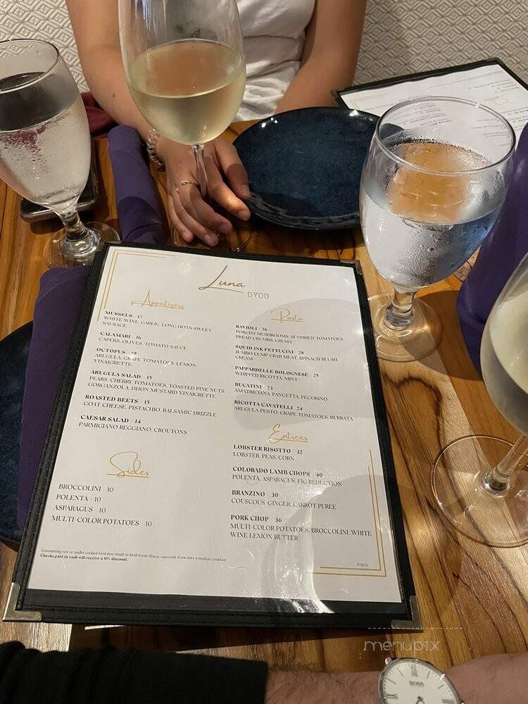 Luna BYOB - Philadelphia, PA menu_pic