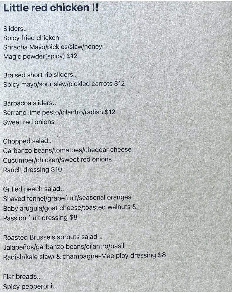 Little Red Chicken - Los Angeles, CA menu_pic