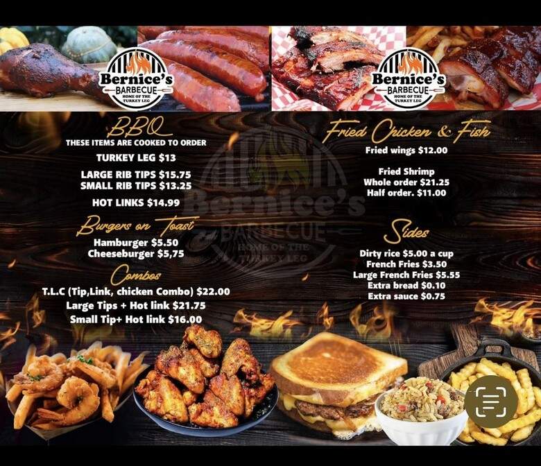 Bernice's Barbeque - Hazel Crest, IL menu_pic