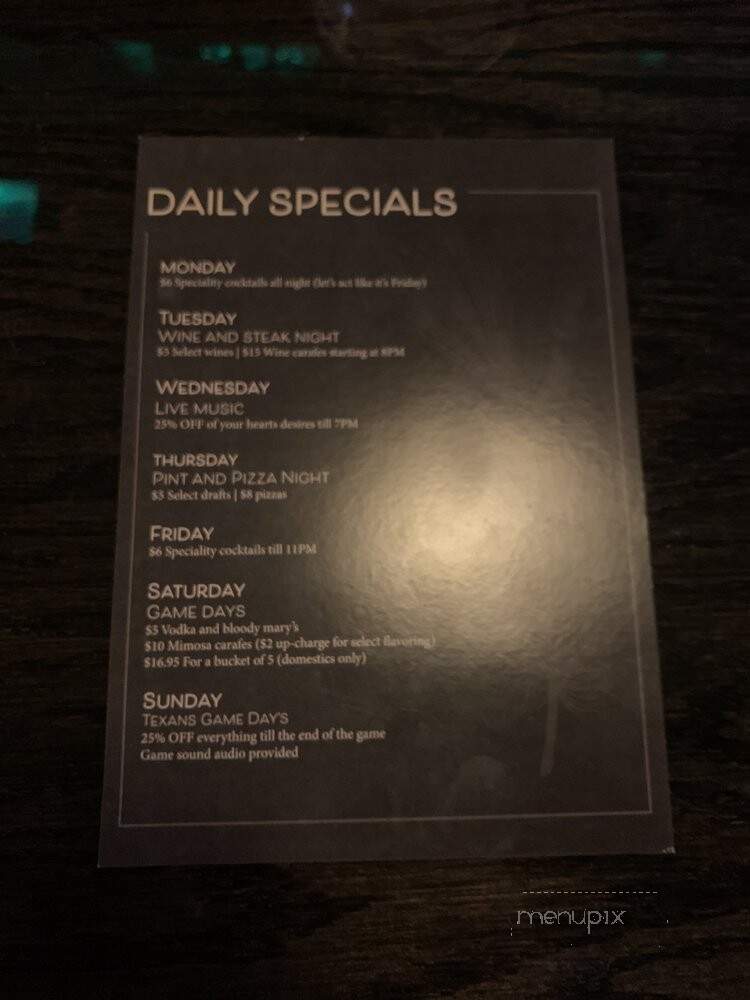 The Owl Bar - Houston, TX menu_pic
