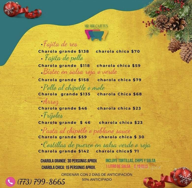 Mr Molcajetes - Chicago, IL menu_pic