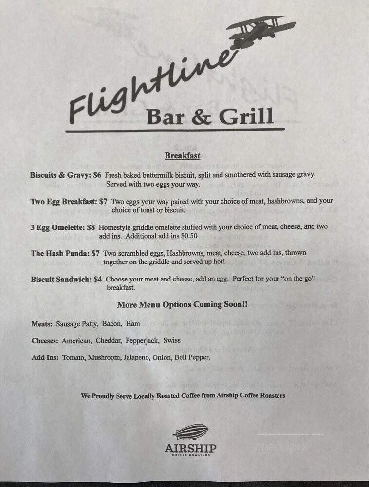 Flightline Bar & Grill - Springdale, AR menu_pic