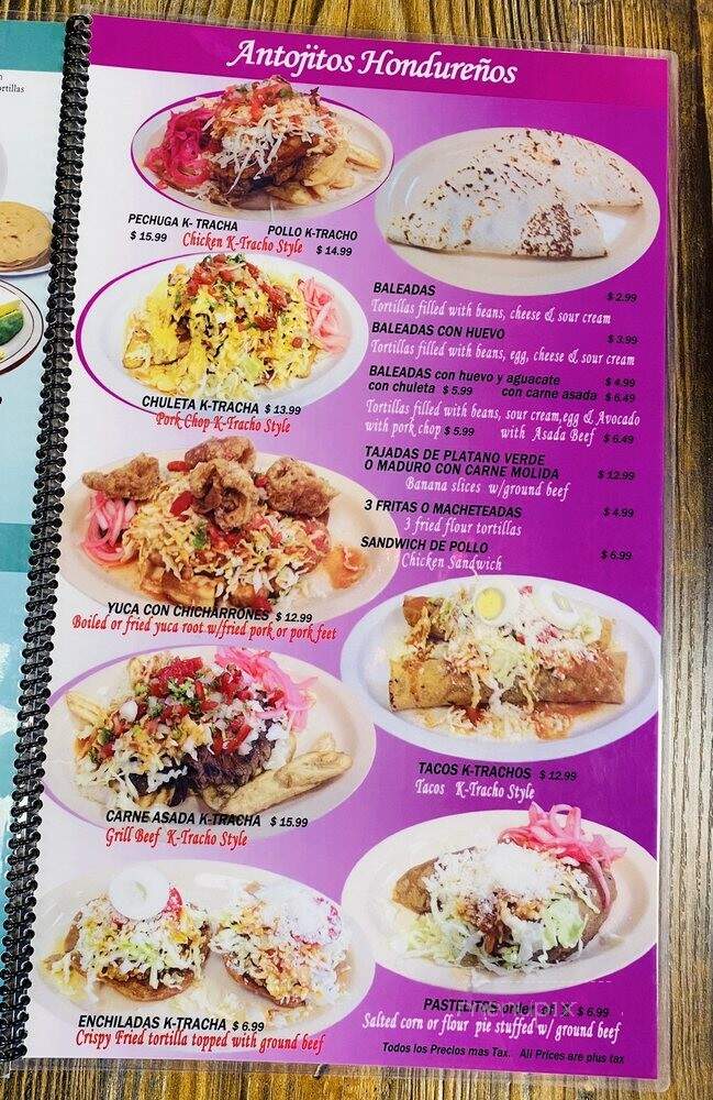 El Sazon K-tracho #3 - Los Angeles, CA menu_pic