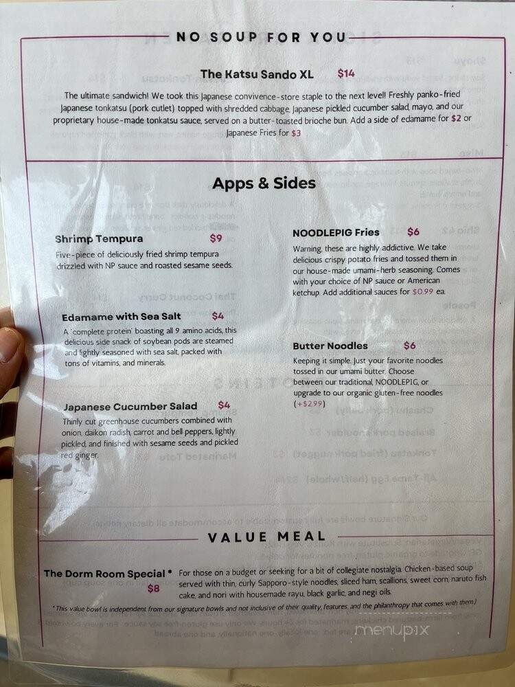 Noodlepig - Grand Rapids, MI menu_pic