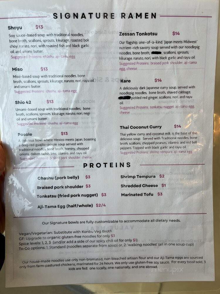 Noodlepig - Grand Rapids, MI menu_pic