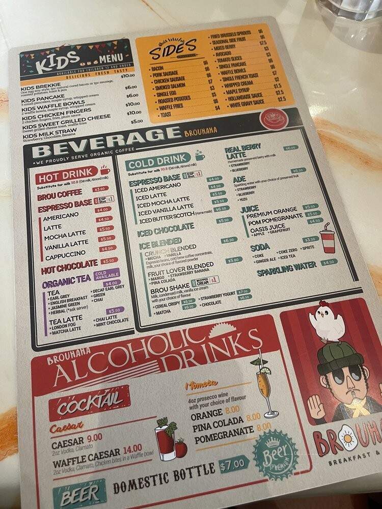 Brouhaha - Calgary, AB menu_pic
