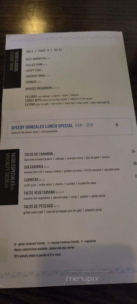 Anejo - Toronto, ON menu_pic