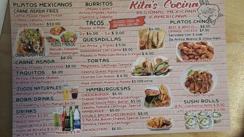 Rita's Cocina - Los Angeles, CA menu_pic