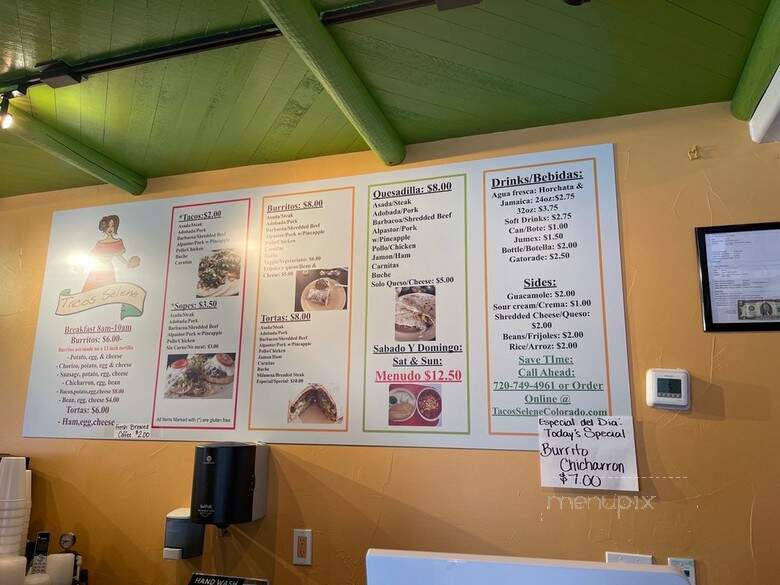 Tacos Selene - Denver, CO menu_pic