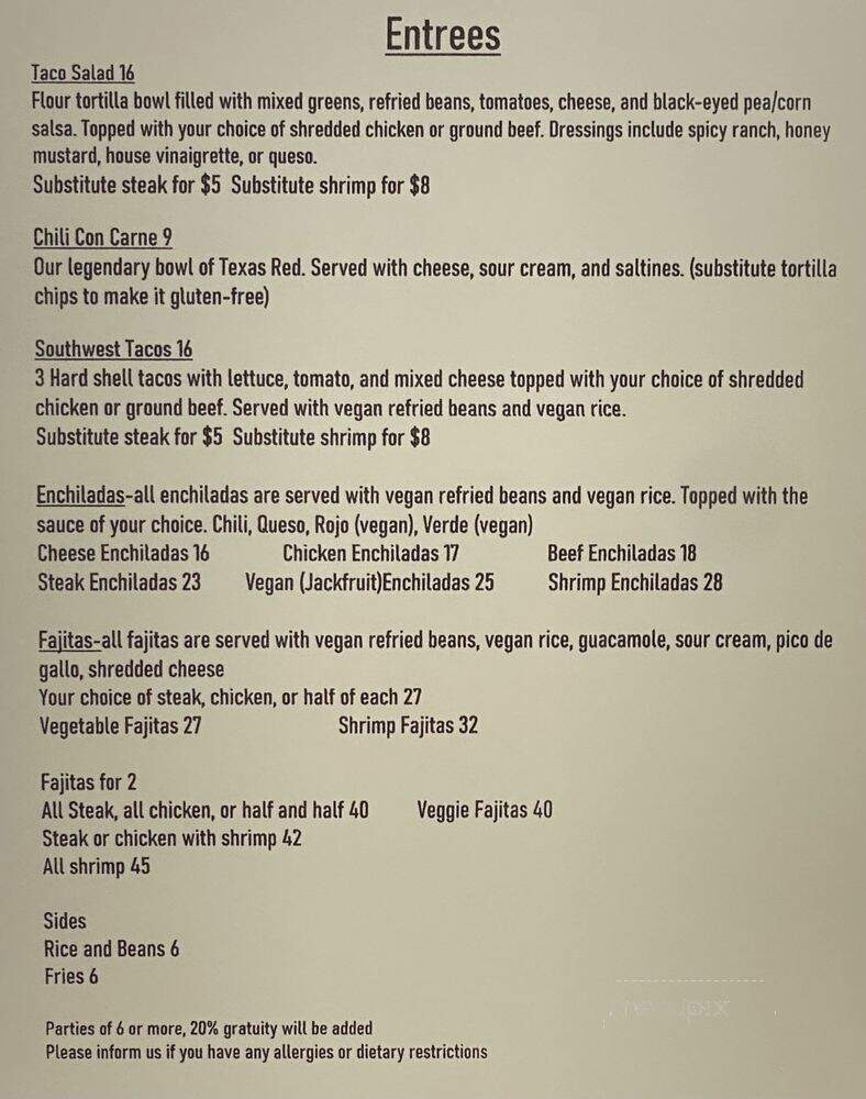 El Gran Tejano Tex-Mex Cantina - New York, NY menu_pic