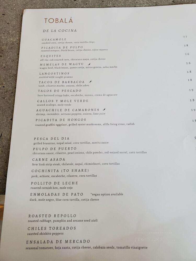 Tobala - The Bronx, NY menu_pic