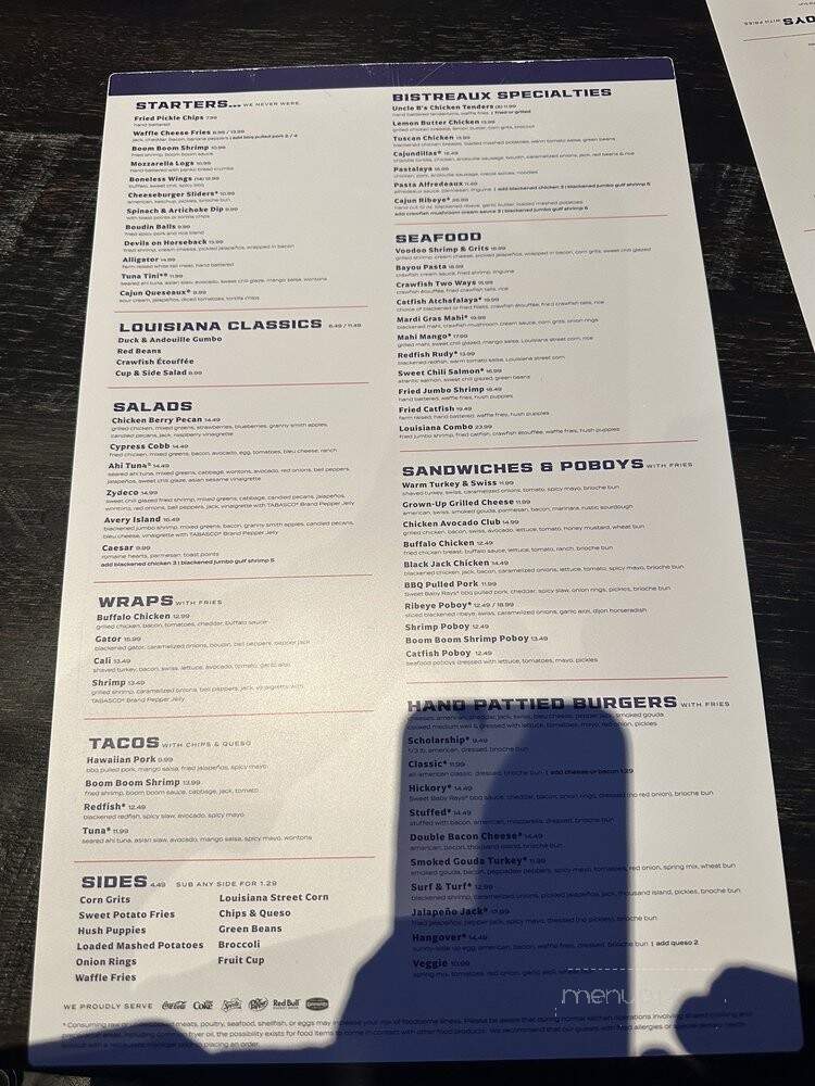 Walk-On's Sports Bistreaux - Baytown, TX menu_pic