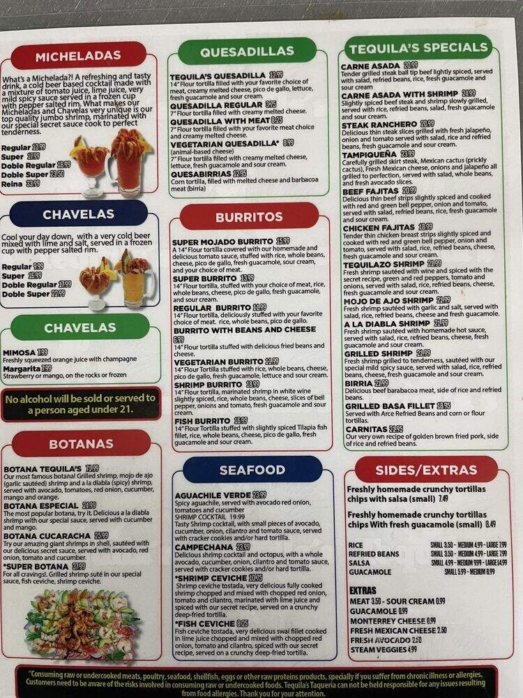 Tequila Time - San Jose, CA menu_pic