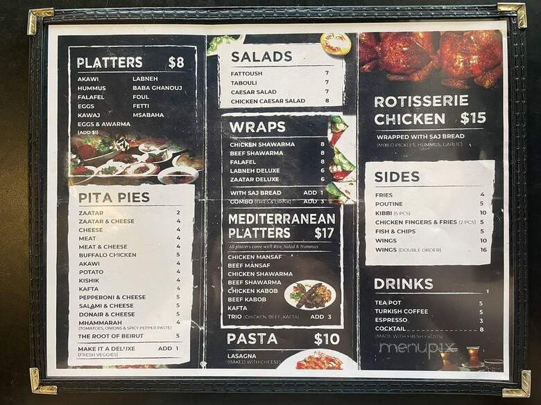 Root of Beirut - Edmonton, AB menu_pic