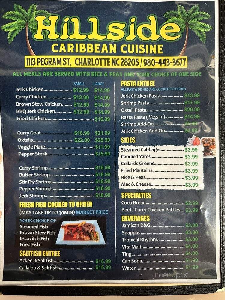 Hillside Caribbean Cuisine - Charlotte, NC menu_pic