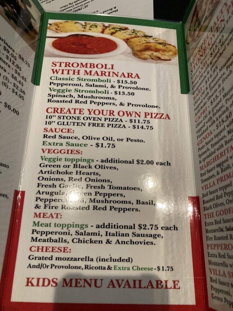 Pizza Pasta Villa - Denver, CO menu_pic