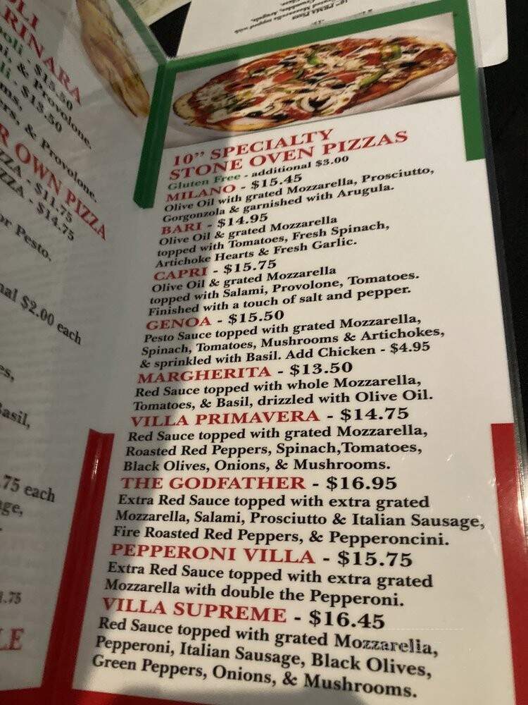 Pizza Pasta Villa - Denver, CO menu_pic