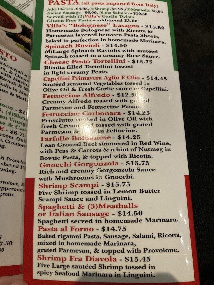 Pizza Pasta Villa - Denver, CO menu_pic