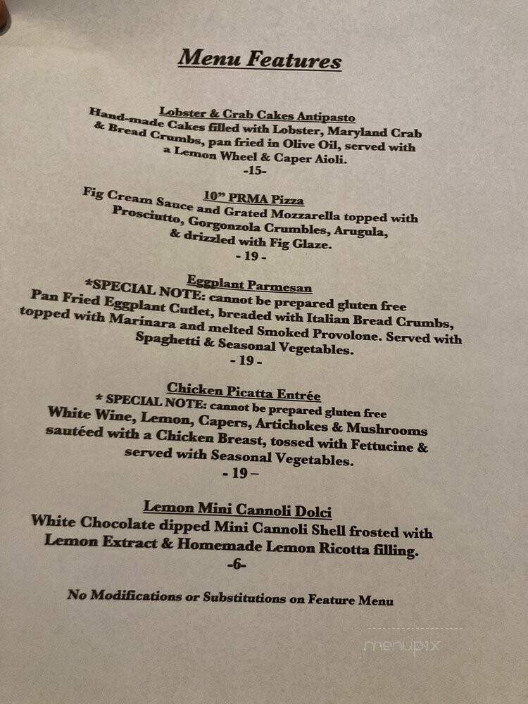 Pizza Pasta Villa - Denver, CO menu_pic