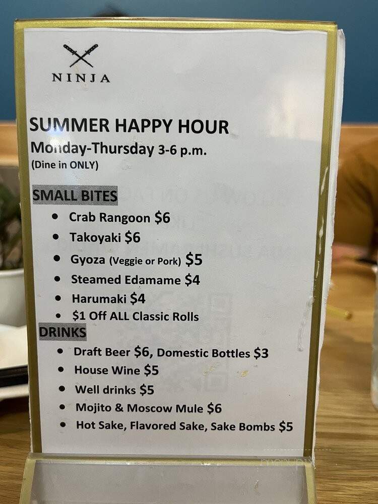 Ninja Sushi Ramen - Waukee, IA menu_pic