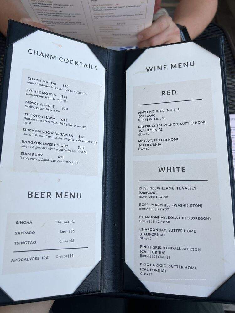 Charm Thai Restaurant - Portland, OR menu_pic