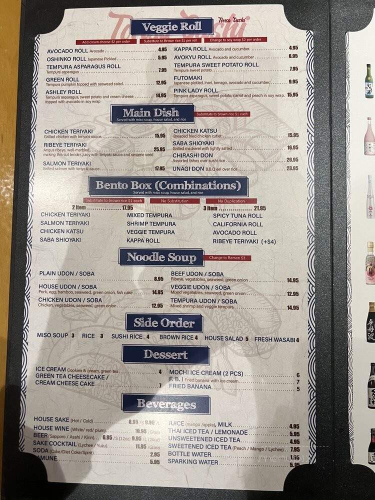Tomsa Sushi - Oakland, CA menu_pic