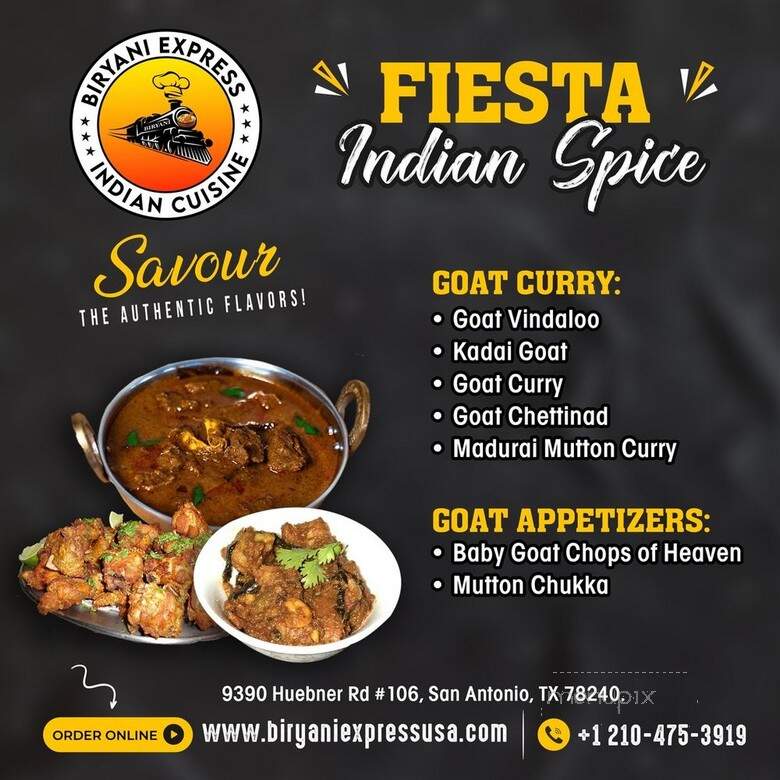 Biryani Express Indian Cuisine - San Antonio, TX menu_pic