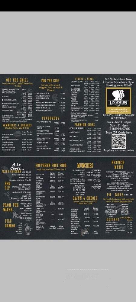 Les Sisters Southern Kitchen & BBQ - Chatsworth, CA menu_pic